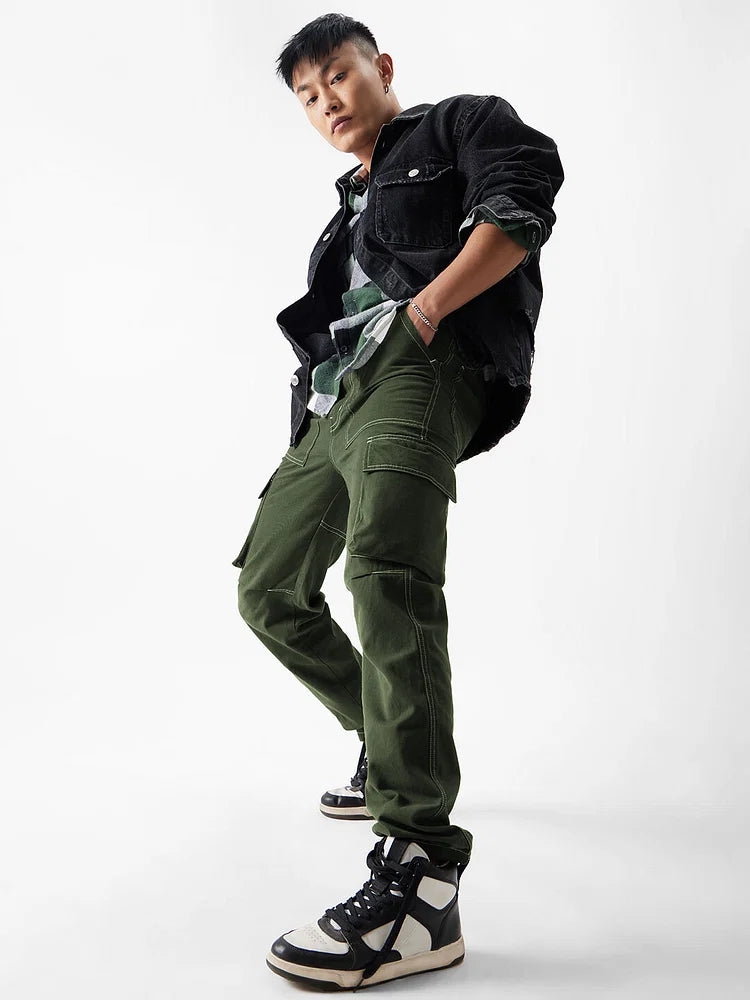 Solids: Olive Men Cargo Pants