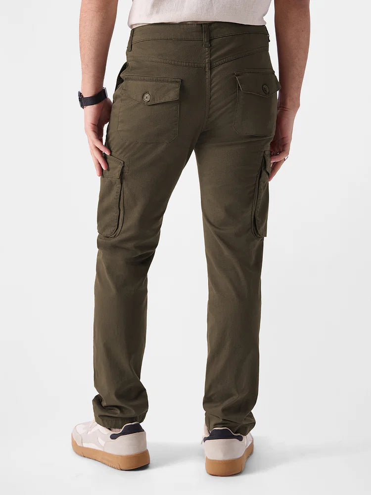 Solids: Dark Olive Men Cargo Pants