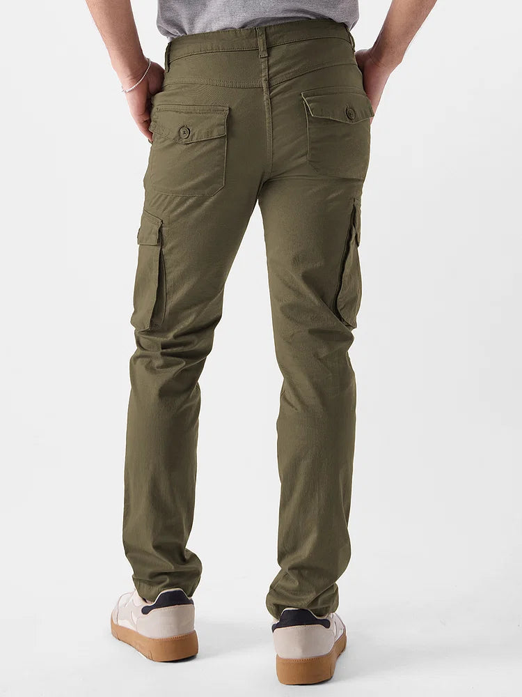 Solids: Light Olive Men Cargo Pants