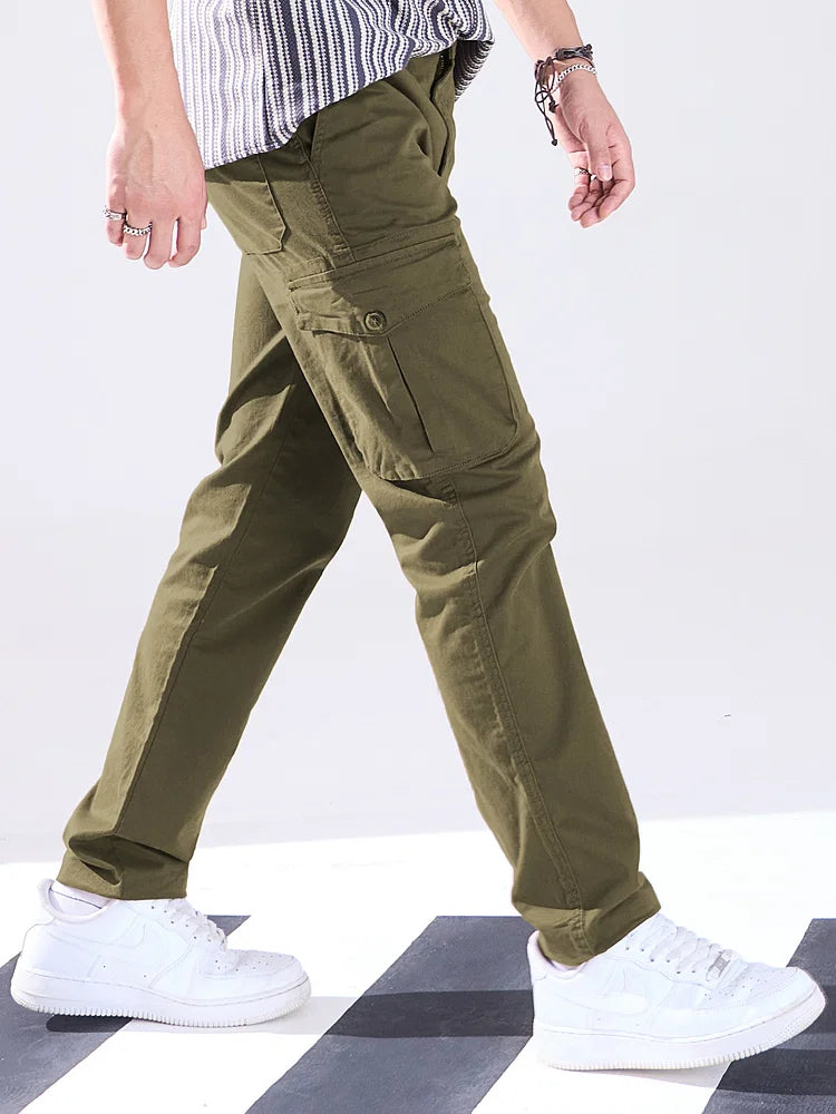 Solids: Light Olive Men Cargo Pants