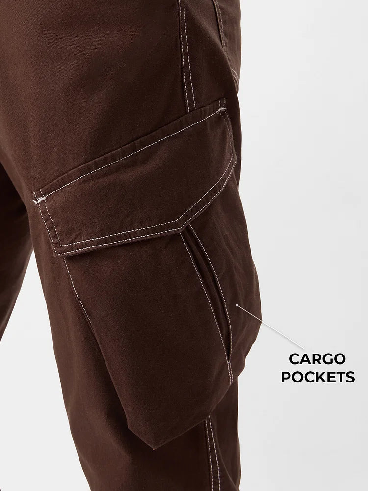 Solids: Teak Men Cargo Pants
