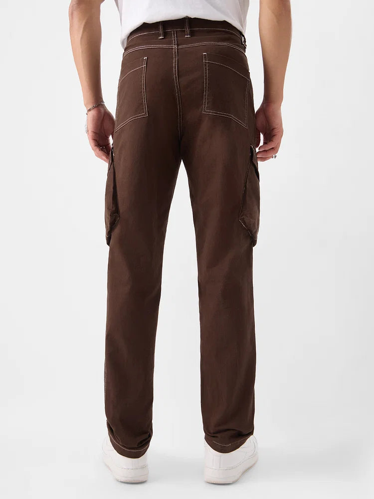 Solids: Teak Men Cargo Pants