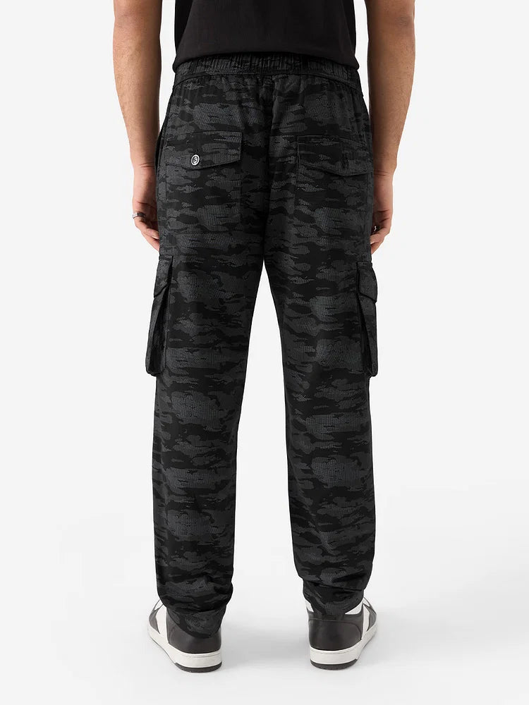 Solids: Black Men Cargo Pants