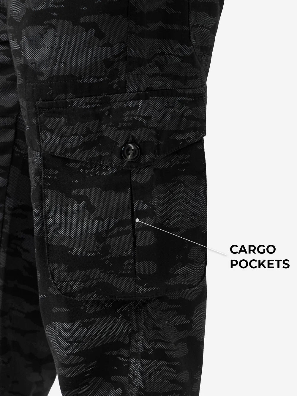 Solids: Black Men Cargo Pants