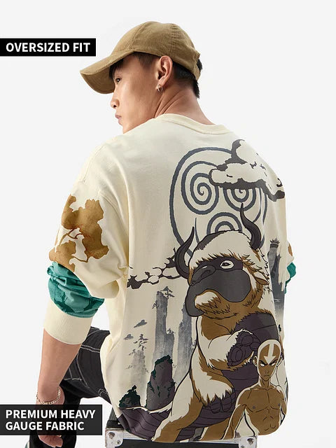 Avatar: Aang And Appa Oversized Full Sleeve Summer Pullover