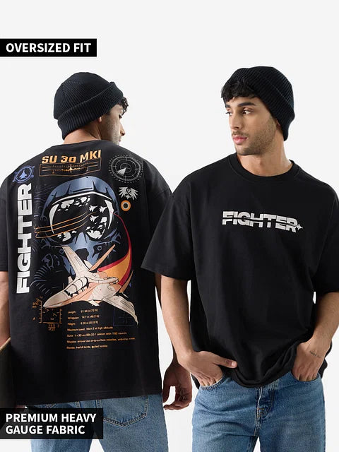 Fighter: Ace Of Altitude Oversized T-Shirts