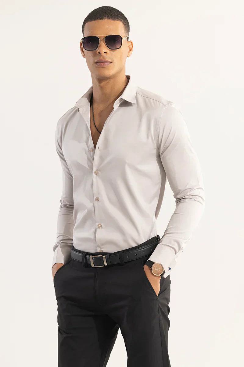 DOUBLE CUFF CREAM SHIRT
