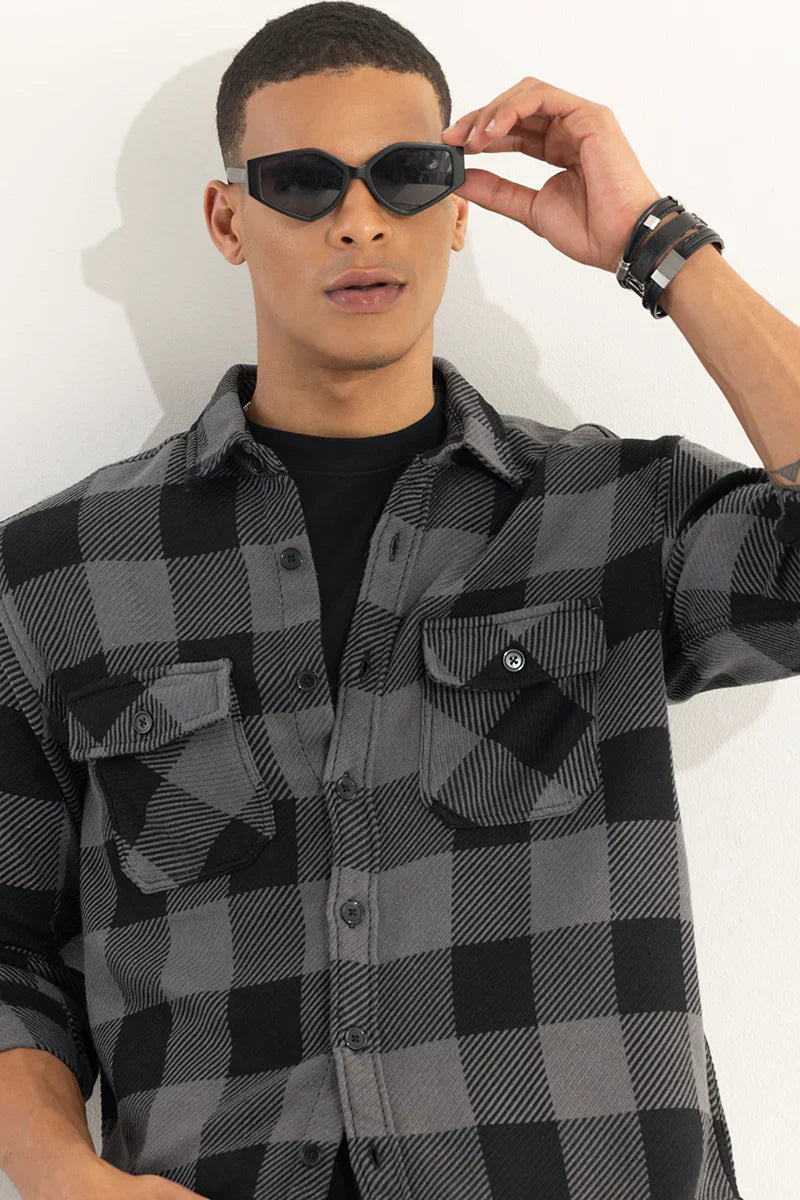 COLOSSAL CHECKS GREY SHIRT
