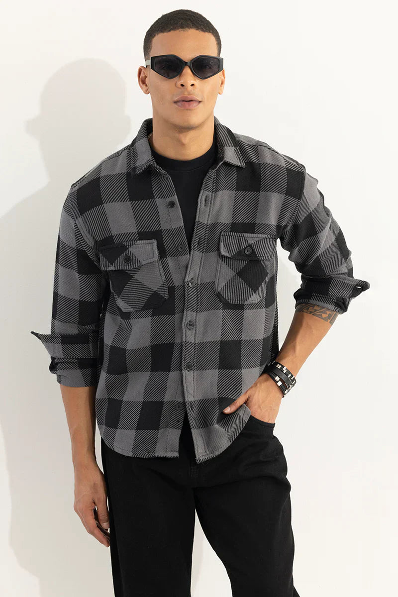 COLOSSAL CHECKS GREY SHIRT