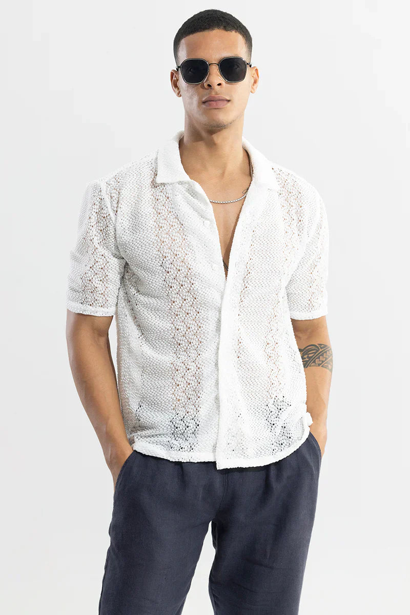 SONSIE WHITE CROCHET SHIRT
