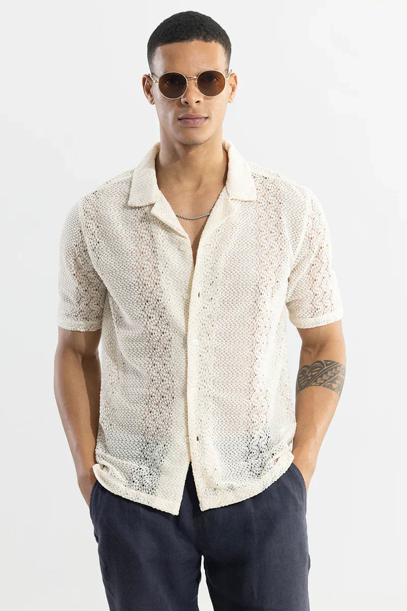 SONSIE CREAM CROCHET SHIRT