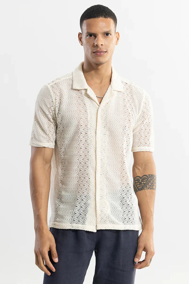 SONSIE CREAM CROCHET SHIRT