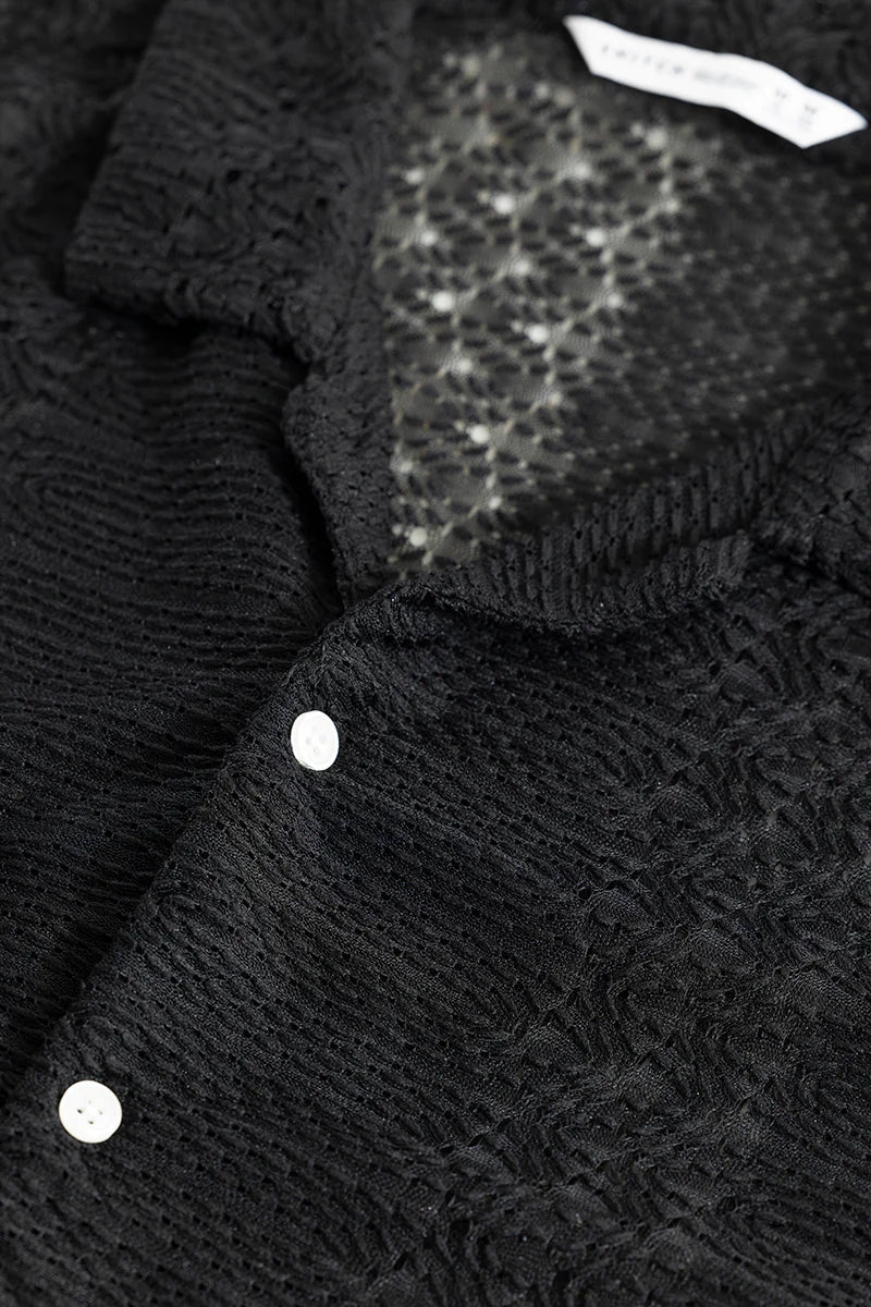 SONSIE BLACK CROCHET SHIRT