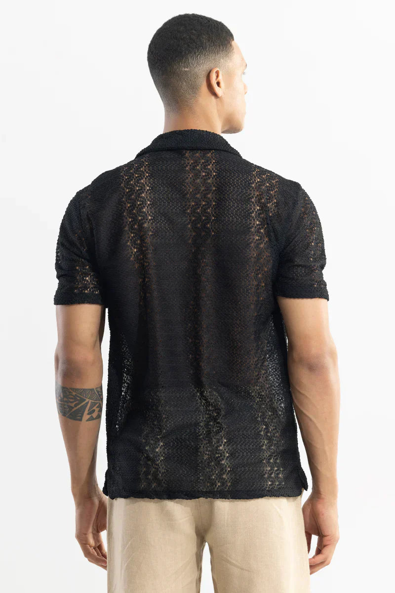 SONSIE BLACK CROCHET SHIRT