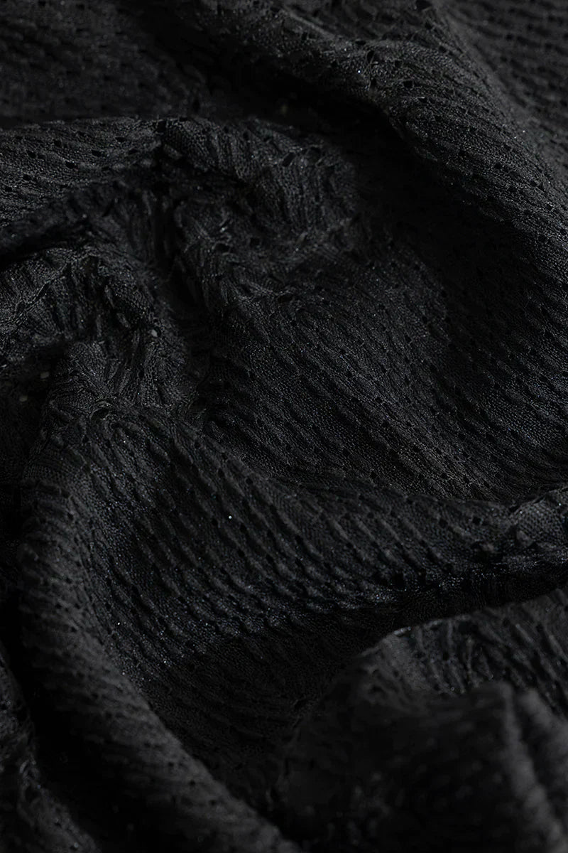 SONSIE BLACK CROCHET SHIRT