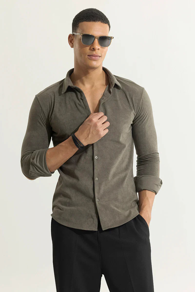 SUEDE PULSE SHADOW GREY SHIRT