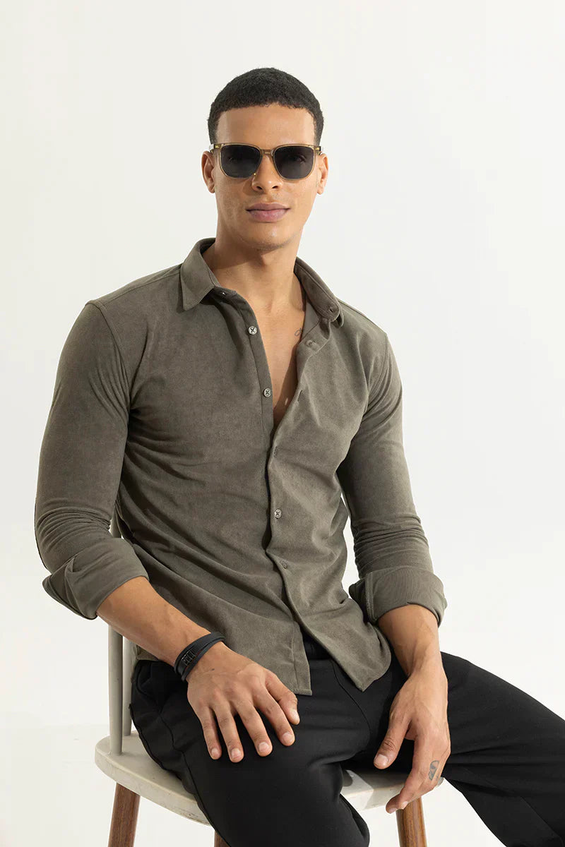 SUEDE PULSE SHADOW GREY SHIRT