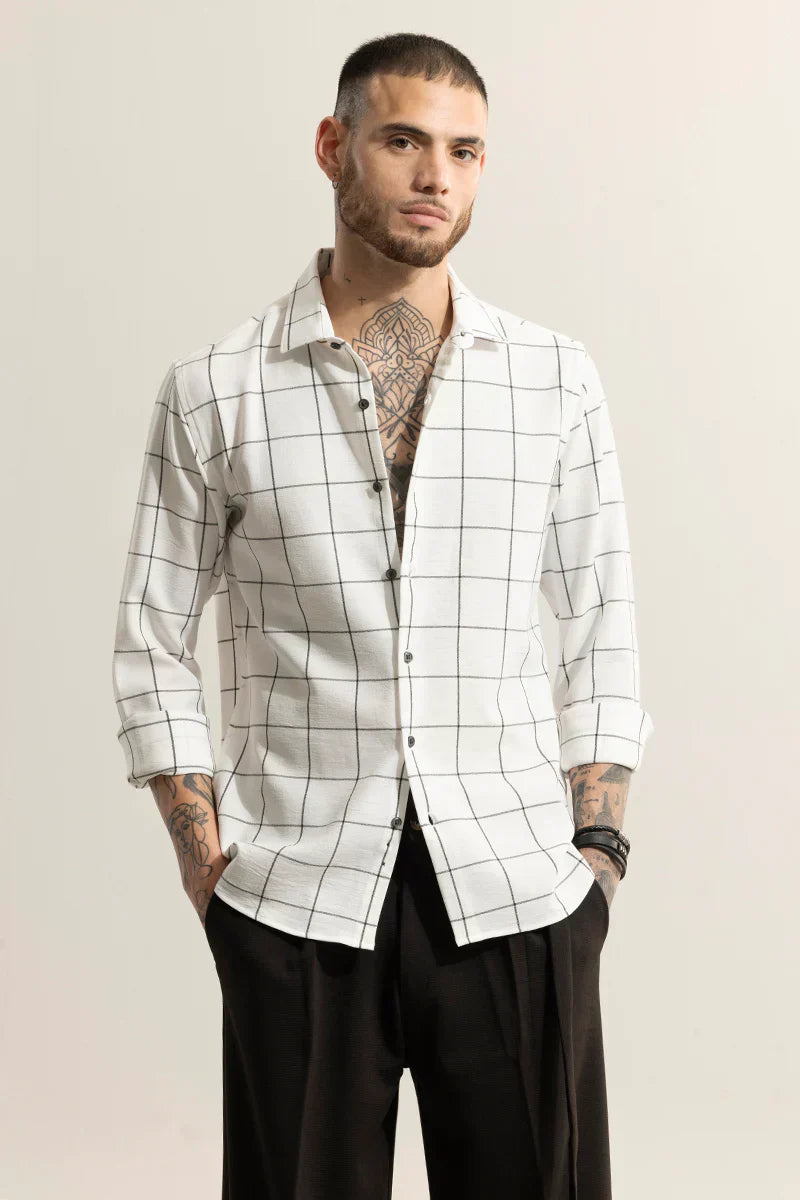 GRID BLOCK WHITE CHECKS SHIRT