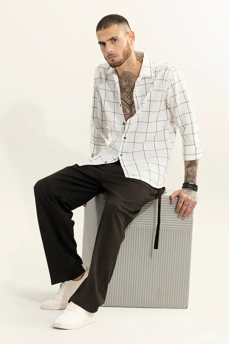 GRID BLOCK WHITE CHECKS SHIRT