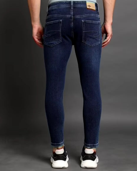 Men Lightly Washed Cropped Fit Jeans