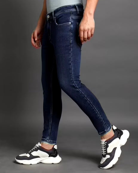 Men Lightly Washed Cropped Fit Jeans