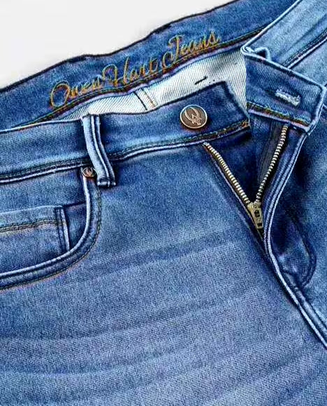 Mid-Wash Washed Slim Fit Jeans