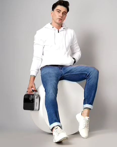 Mid-Wash Washed Slim Fit Jeans