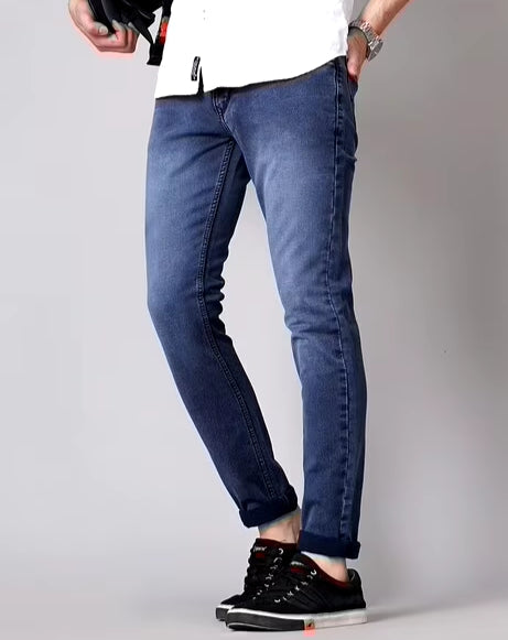Mid-Wash Slim Fit Jeans