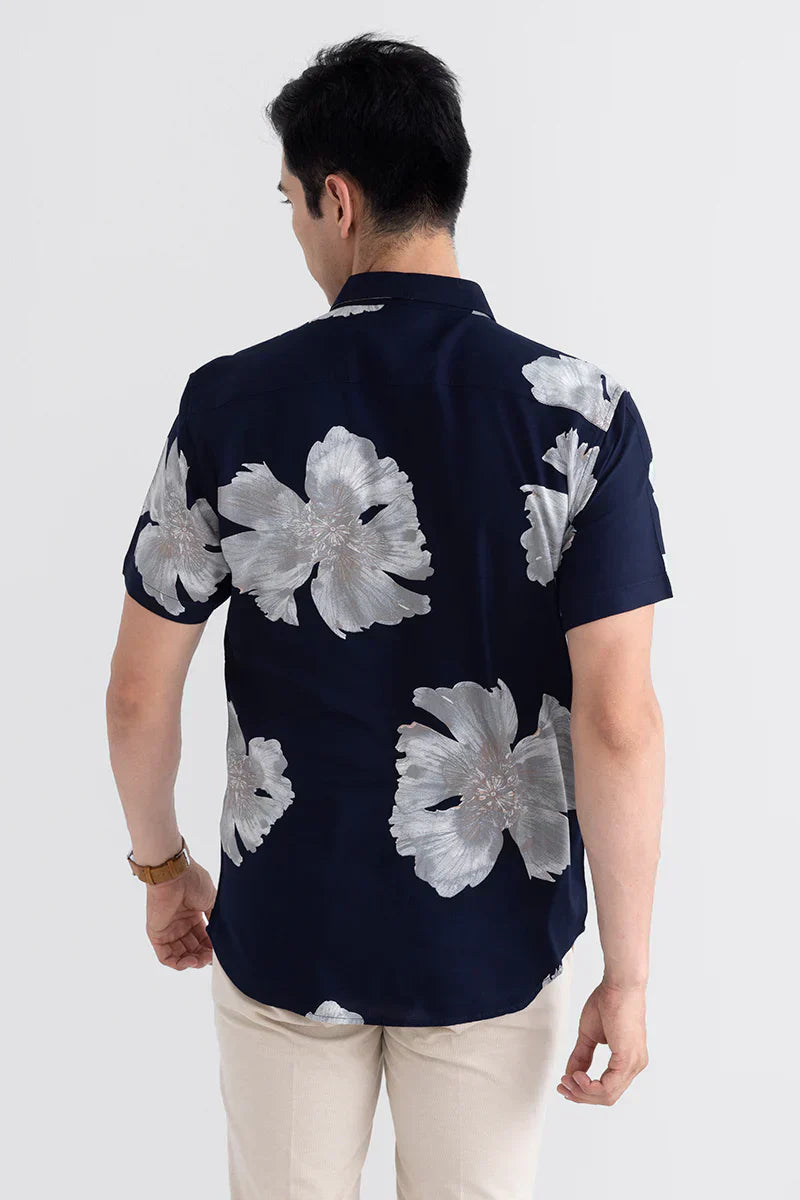 EXO LEAF NAVY SHIRT