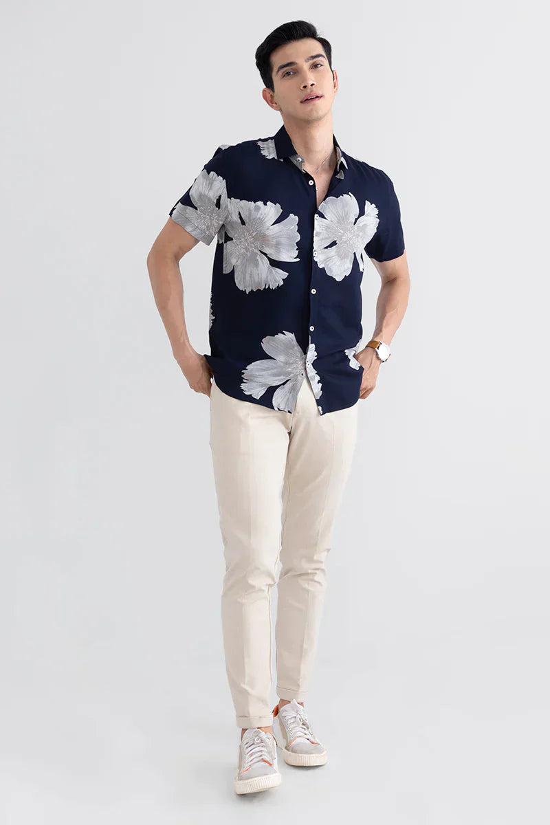EXO LEAF NAVY SHIRT