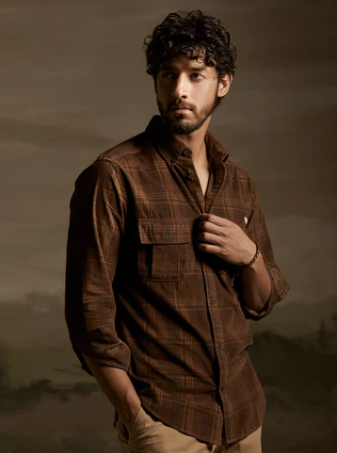 Brown Men's Full Sleeve Shirt