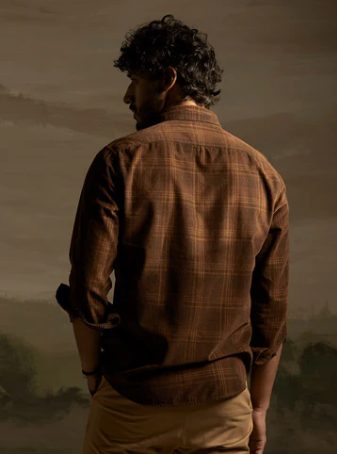 Brown Men's Full Sleeve Shirt